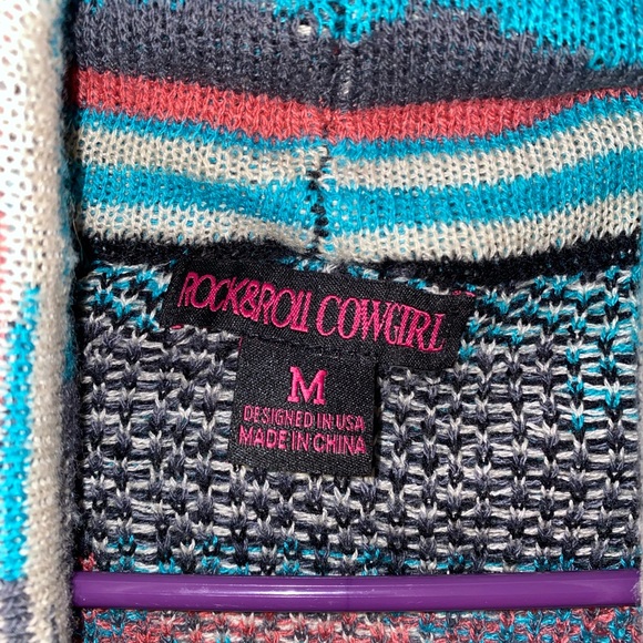 Colorful Rock & Roll Cowgirl Cardigan Sweater - Picture 3 of 3